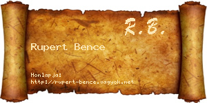 Rupert Bence névjegykártya